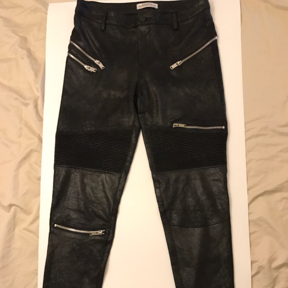 Zara black leather pants